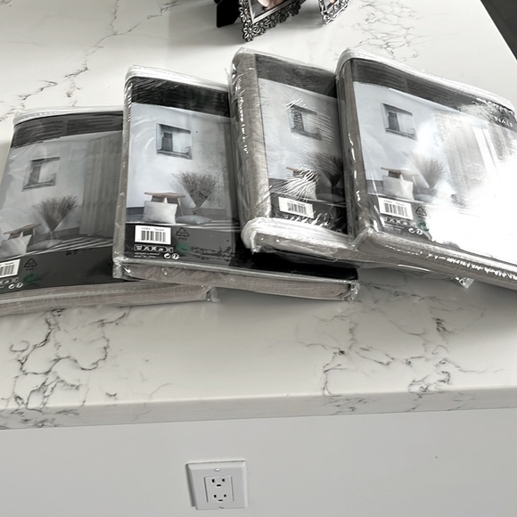 SARO LIFESTYLE $194 Nali 4 Panels Taupe Curtains 96” x 54” Drapes NEW - Picture 5 of 5